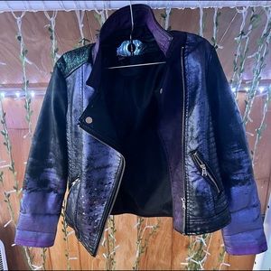 Custom “Mal” from Descendants painted moto jacket